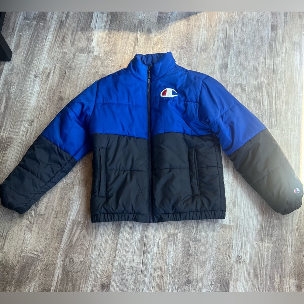 Champion Blue and Black Puffer Jacket Insulated Design~Medium - Picture 1 of 6